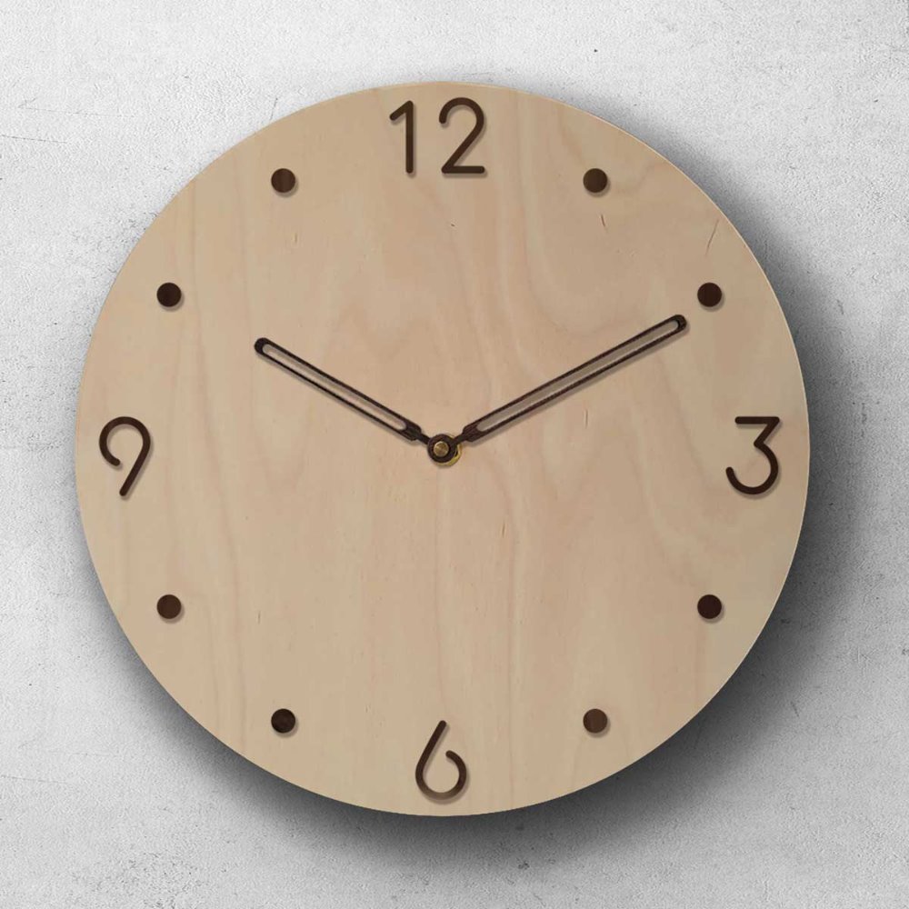 레스터 자작나무 벽걸이 시계